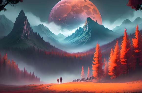 Red Moon wallpapers hd quality