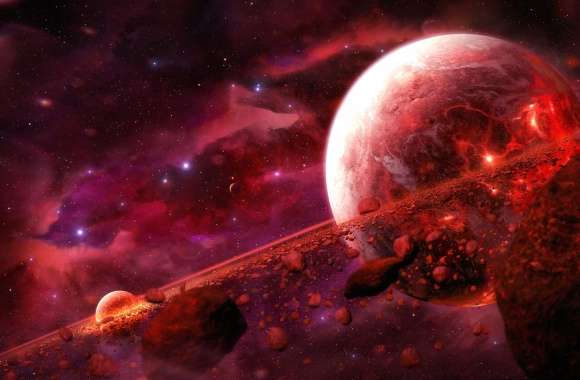 Red Nebula Planet Sci-Fi wallpapers hd quality