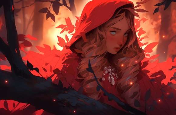 Red Riding Hood AI Art Artistic Forest