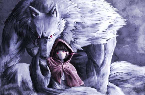 Red Riding Hood and the Wolf - wallpapers hd quality