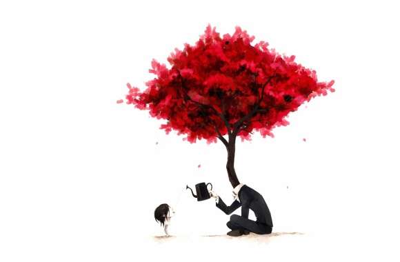 Red Tree Harmony - wallpapers hd quality