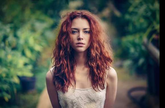 Redhead Model with Blue Eyes -