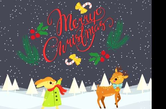 Reindeer Merry Christmas Holiday Christmas wallpapers hd quality