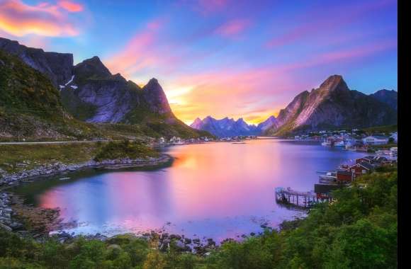 Reine Reflection HD Lofoten Wallpaper