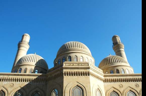 Religious Mosque Of Two Minarets