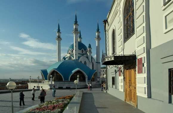 Religious Qolşärif Mosque Wallpaper