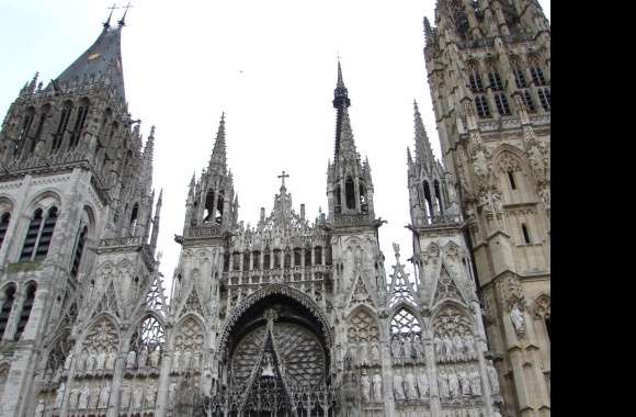 Religious Rouen Cathedral Wallpaper