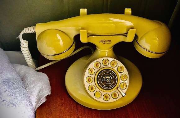 Retro Sharp Yellow Old Technology Phone