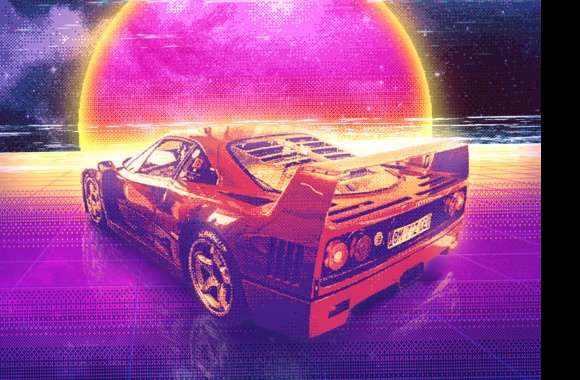 Retro Vaporwave Car