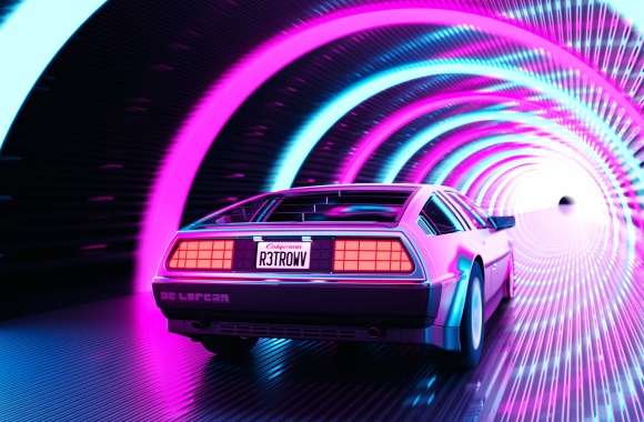 Retro Wave DeLorean DMC-12