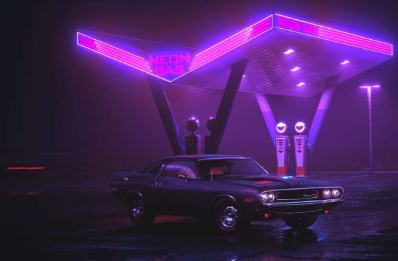 Retro Wave Neon Car