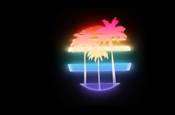 Retro Wave Palm Sunset wallpapers hd quality