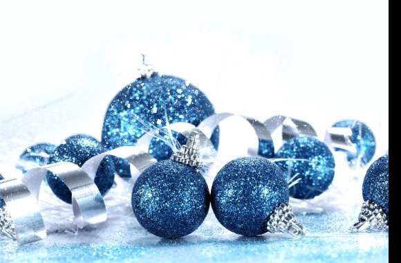 Ribbon Blue Christmas Ornaments Holiday Christmas