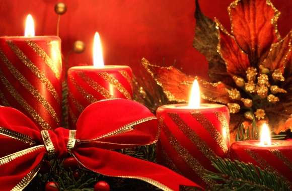 Ribbon Candle Christmas Ornaments Holiday Christmas wallpapers hd quality