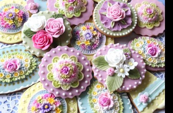 Rose Pastel Flower Cookie Holiday Easter