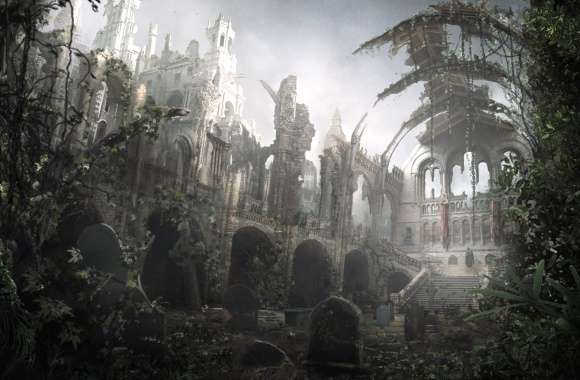 Ruins of a Sci-Fi City from a Post-Apocalyptic World