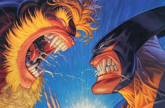 Sabertooth vs Wolverine HD Comic Wallpaper