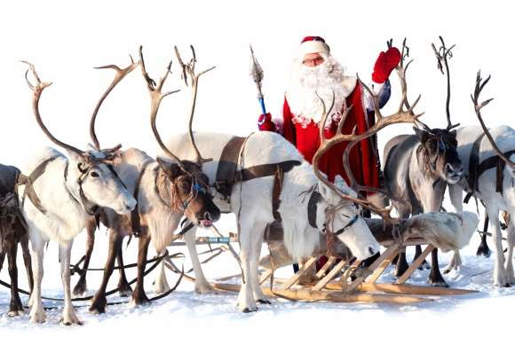 Santa and Reindeer Holiday wallpapers hd quality