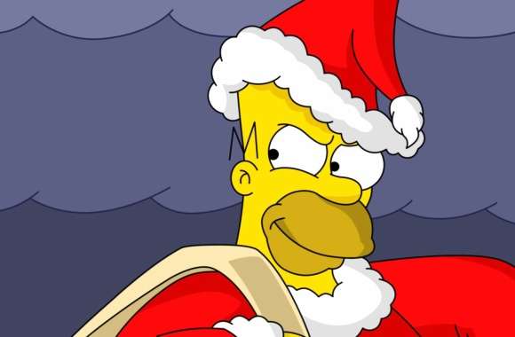 Santa Hat Santa Homer Simpson Holiday Christmas