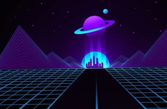 Saturn Retrowave wallpapers hd quality