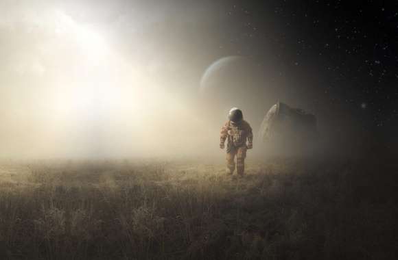 Sci-Fi Astronaut on Mysterious Planet