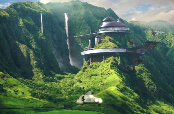 Sci-Fi Mountain Retreat wallpapers hd quality