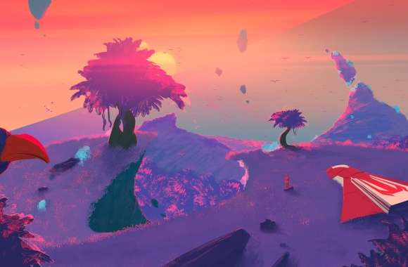 Sci-Fi Sunrise Landscape wallpapers hd quality