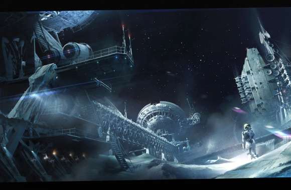 Sci Fi Space Station Wallpaper