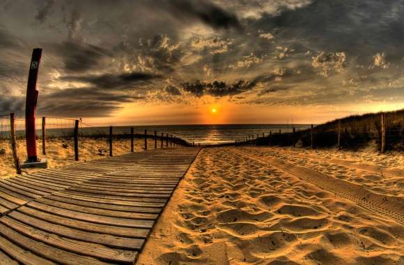 Serene Beach Sunset -