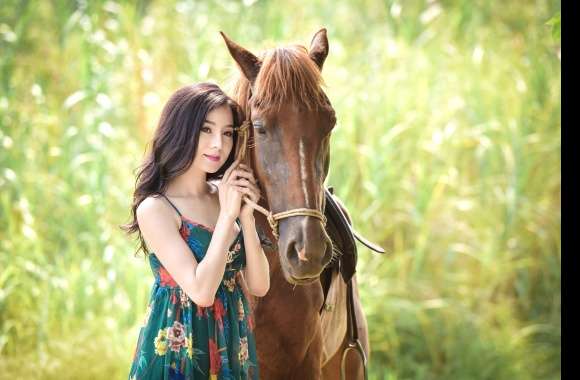 Serene Beauty with Horse - wallpapers hd quality