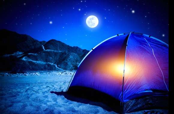 Serene Camping Under a Starry Sky -