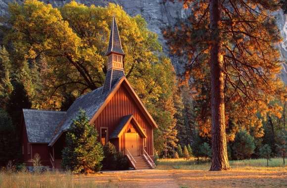 Serene Church in Nature -