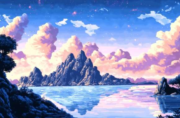 Serene Fantasy Lake A Stunning