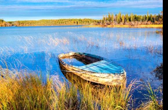 Serene Lake Boat -