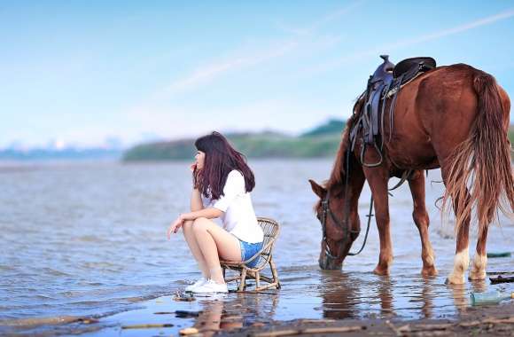 Serene Moment Asian Woman