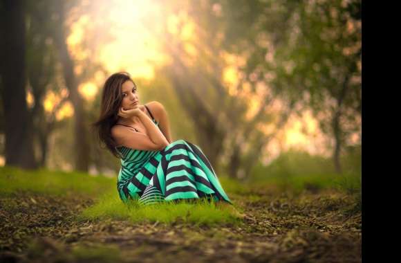 Serene Reflection - Woman in Nature