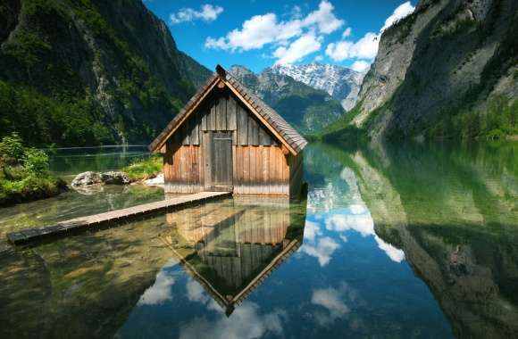 Serene Reflections of a Lake House in Germany