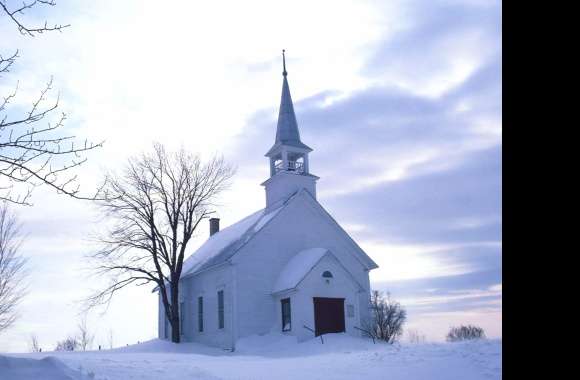 Serene Winter Church