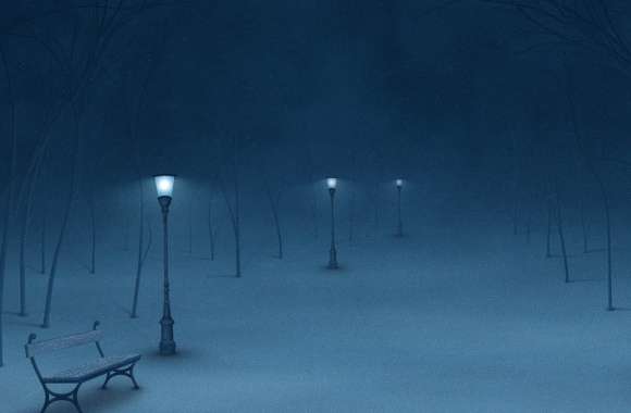 Serene Winter Night - Artistic wallpapers hd quality