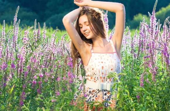 Serene Woman in Bloom - wallpapers hd quality