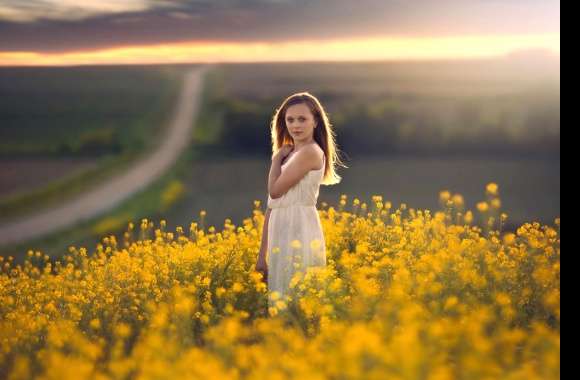 Serene Woman in Field - wallpapers hd quality