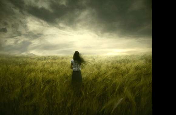 Serene Woman in Field - Artistic