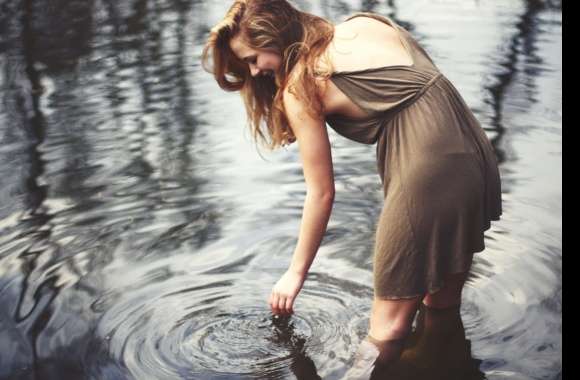 Serene Woman in Reflection -