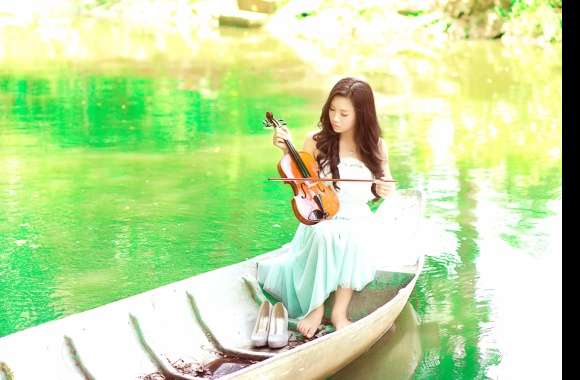 Serenity with Violin - Asian Woman