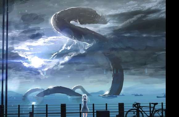 Serpentine Sky Guardian - HD Fantasy Anime Wallpaper