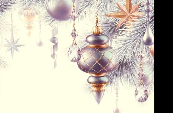 Silver Christmas Ornaments Holiday Christmas wallpapers hd quality