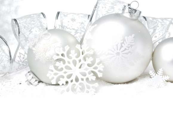 Silver White Christmas Ornaments Holiday Christmas