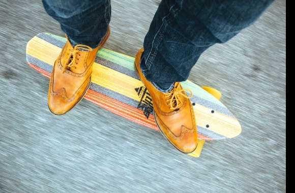 Skateboarding Style of Jeans and Unique Shoes