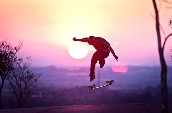 Skateboarding Sunset - HD Sports Wallpaper