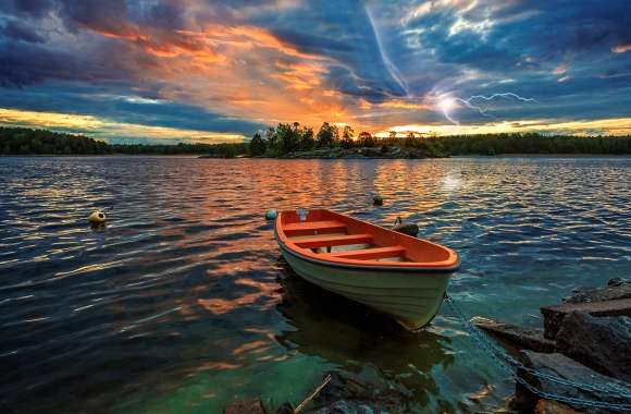 Sky Cloud Lightning Sunset Boat Vehicle Photography Lake